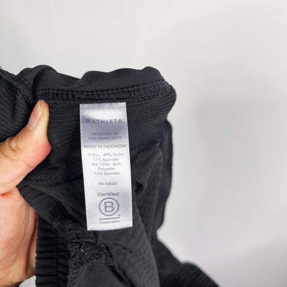 Athleta 8 Black Textured Brooklyn Jogger Pants Athleisure Featherweight Woven - Picture 10 of 13